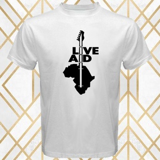 100% Cotton Comfortable Fit Men tshirts Live Aid Concert Tour Poster Logo Funny Interesting Tee for Men