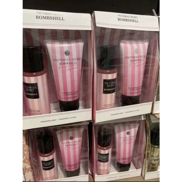 กิ๊ฟเซท-travel-collection-victorai-s-secret-น้ำหอม-โลชั่น-bombshell-body-mist-body-lotion-75ml