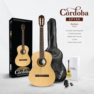 Cordoba CP100 [Guitar Pack] เซ็ตแพ็คกีตาร์คลาสสิครุ่นเริ่มต้น พร้อมอุปกรณ์เสริมแบบครบชุด