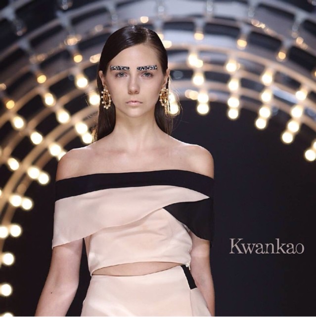 kwankao-แท้-100-ellipses-set-top-with-skirt-aw14-nude-black-ซักเก็บ-us2-uk6-eu34