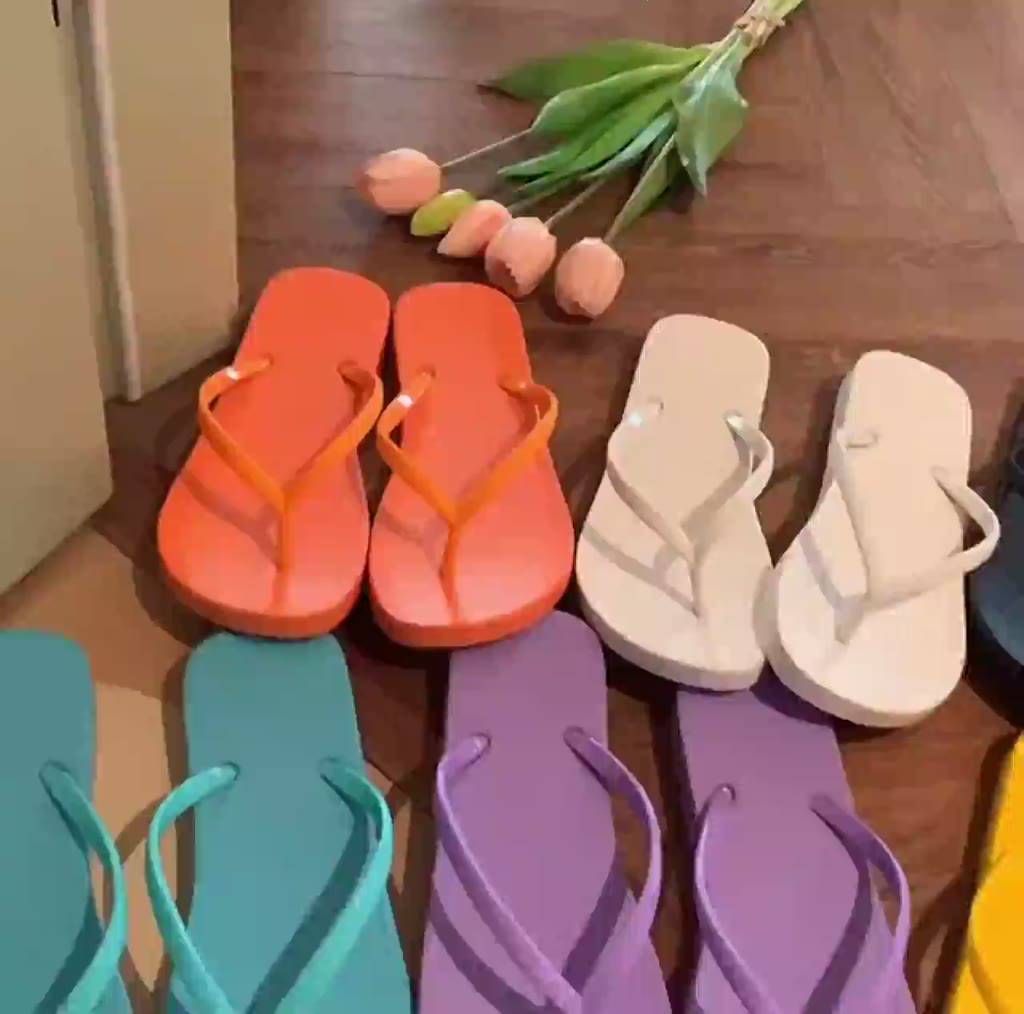 แฟชั่นเกาหลีสายสีเดียวกับพื้นนุ่มนิ่มกันน้ำ8สี