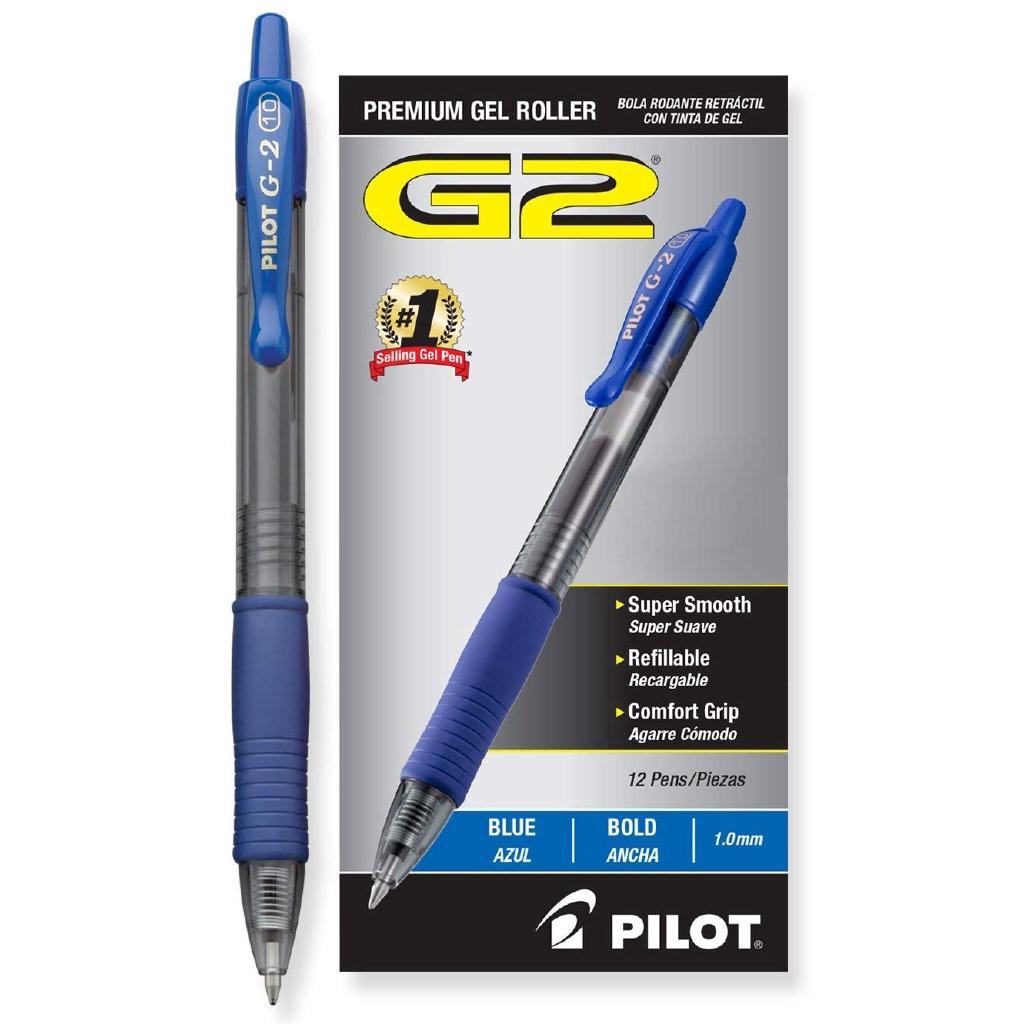 Pilot G2 ปากกาหมึกเจล คุณภาพสูง สีฟ้า (0.7 มม.) 2 ชิ้น