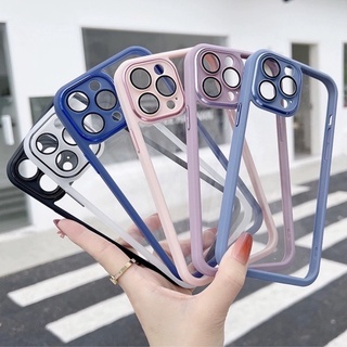 [พร้อมส่ง] เคสไอโหน 13 ProMax เคสใสขอบสีไอโฟน กันเลนส์กล้อง i12 / 12ProMax /13/13pro 11 /7Plus ขอบสี ‼️ หลังใส❗️❗️