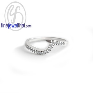 Finejewelthai แหวนมินิมอล-แหวนเพชร-แหวนเงินแท้-Minimal-Diamond CZ-Silver-Ring - R1406cz