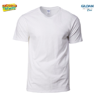 เสื้อยืด สีขาว Gildan® Premium Cotton White เกรดพรีเมี่ยม