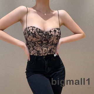 Bigmall - เสื้อสายเดี่ยวคอวีแบบเปิดหลังเสื้อแฟชั่นสตรี