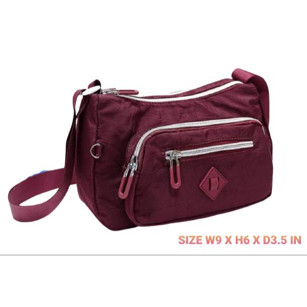 py-กระเป๋าสะพายข้าง-ผ้าร่มลายย่นในตัว-สไตล์คิปลิงค์-ผ้ากันน้ำได้-100-หัวซิปสีเดียวกับกระเป๋า-ขนาดยาว-9-นิ้ว-py-9652