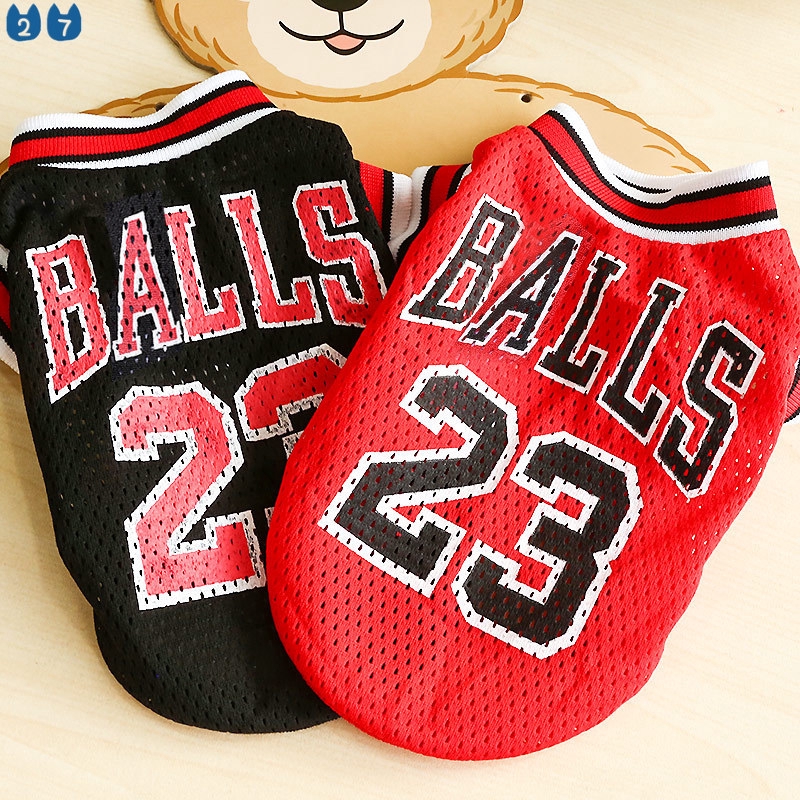 ราคาและรีวิวNew Pet Dog Clothes Summer Sports Dog Vests Mesh Pet Dog Basketball Team Uniform Shirts for Chihuahua size XXS-L Pet Products