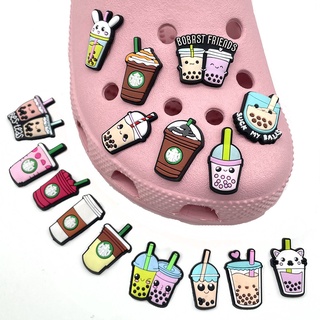 Crocs Jibbitz ชานม เครื่องดื่ม DIY รองเท้า จี้กระดุม