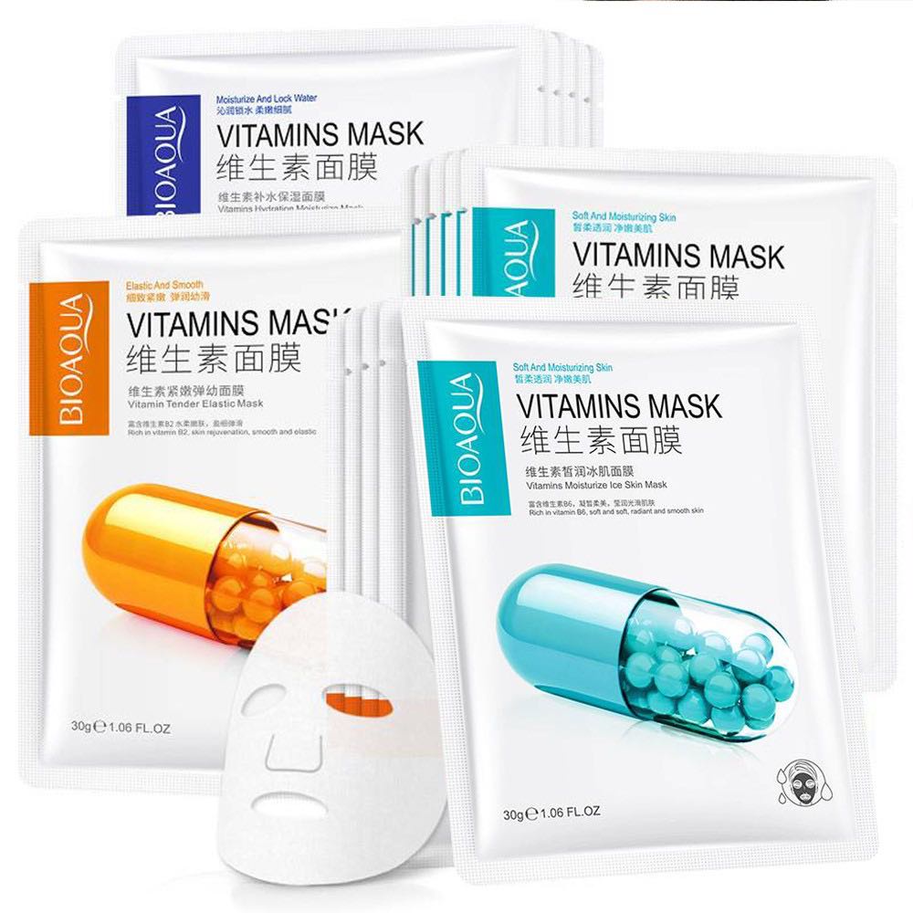 รูปภาพสินค้าแรกของมาใหม่ มาส์กวิตามิน 3 สูตรเข้มข้น BIOAQUA Vitamins Mask มาส์กวิตามินเข้มข้น หน้าขาวเนียนใส นุ่มชุ่มชื้น