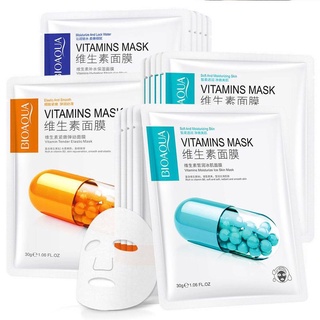 สินค้า 🔥มาใหม่🔥มาส์กวิตามิน 3 สูตรเข้มข้น BIOAQUA Vitamins Mask มาส์กวิตามินเข้มข้น หน้าขาวเนียนใส นุ่มชุ่มชื้น