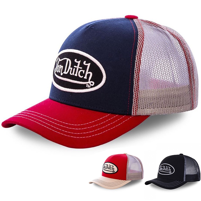 ภาพหน้าปกสินค้าVon Dutch Brand หมวกเบสบอล หมวกแก๊ป หมวกตาข่าย ฤดูร้อน สําหรับผู้หญิง ผู้ชาย