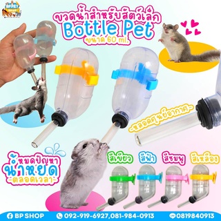 (BP Pets) กระบอกน้ำ ขวดน้ำหนูแฮมสเตอร์ ที่ให้น้ำแฮมเตอร์ติดกรง ขนาด 60 ml.