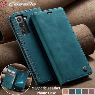 เคสโทรศัพท์มือถือ ฝาพับแม่เหล็ก พร้อมช่องใส่บัตร ขาตั้งวาง สไตล์เรโทร สําหรับ Samsung Galaxy S22 S22Plus S22Ultra A20 A30 A50 A70 A50S A30S A51 A71 A21S A31