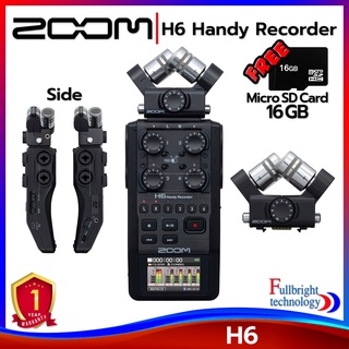 สินค้า เครื่องบันทึกเสียงพกพา Zoom H6 Handy Recorder เครื่องบันทึกเสียง ระบบเตอริโอ รับประกันโดยศูนย์ไทย 1 ปี แถมฟรี! Micro SD 16GB