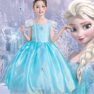 📌P045 Elsa Princess Dress👸🏼 ชุดเด็ก เสื้อผ้าเด็ก