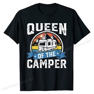 เสื้อยืดโอเวอร์ไซส์เสื้อยืด ผ้าฝ้าย พิมพ์ลาย Queen of the Funny Camping RV แฟชั่นฤดูร้อน สําหรับผู้ชายS-5XL