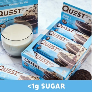 🇺🇸 Quest Nutrition ,Protein Bar, Cookies & Cream,Double Chocolate Chunk,12 Bars, 2.12 oz (60 g) Each นำเข้าจากอเมริกา🇺🇸