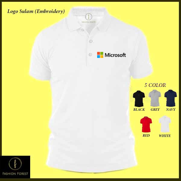 Microsoft Google UNIFORM เย็บปักถักร้อย Sulam POLO เสื้อยืดสําหรับชาย ...