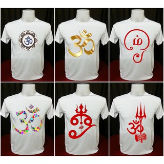 T-shirt  เสื้อยืดลายโอม คอกลม ใส่ได้ทั้งชายและหญิงS-5XL