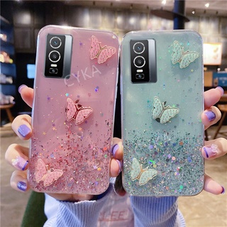 2021 New Butterfly เคส VIVO Y76 5G Bling Clear Star Space TPU Softเคส Back Cover for VIVO Y76 5G เคสโทรศัพท์VIVOY76