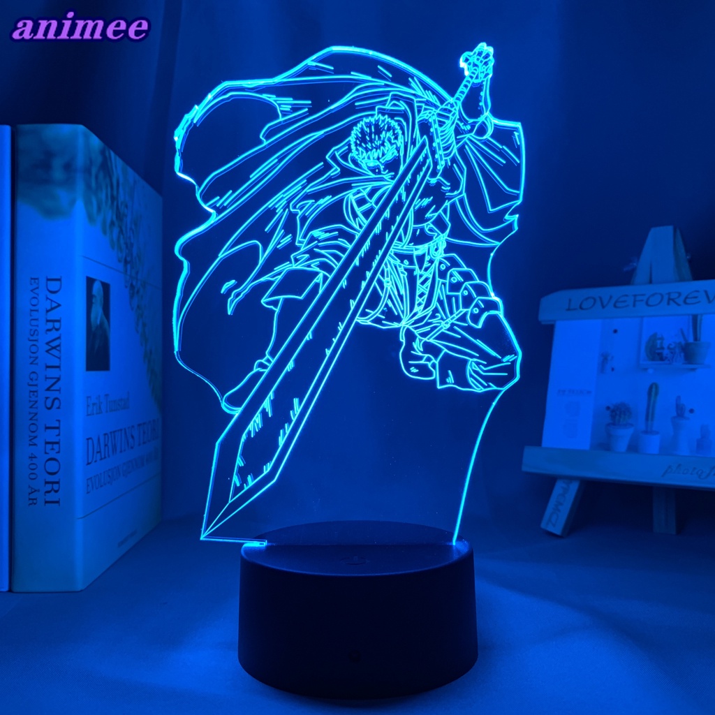 มังงะ 3d โคมไฟ Berserk Guts รูปสําหรับตกแต่งห้องเด็ก Night Light เด็ก ...