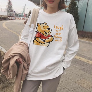 เสื้อยืด แขนยาว พิมพ์ลาย Winnie the Pooh