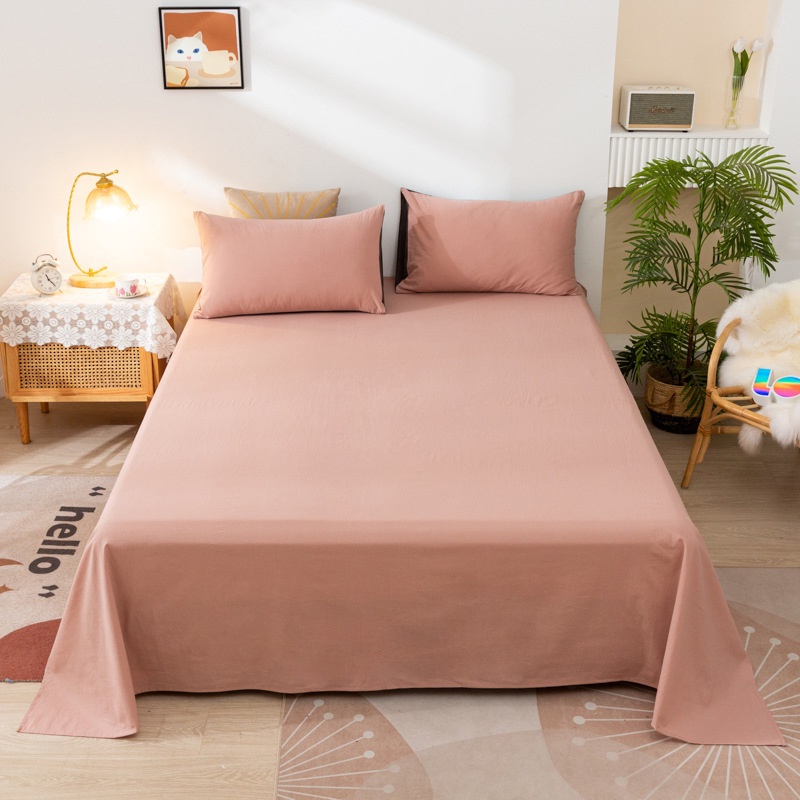 ผ้าปูที่นอนไม่รัดมุม-สีล้วน-bed-sheeet-เฉพาะผ้าปู-1-ชิ้น-ผ้าปูที่นอน-flat-sheet