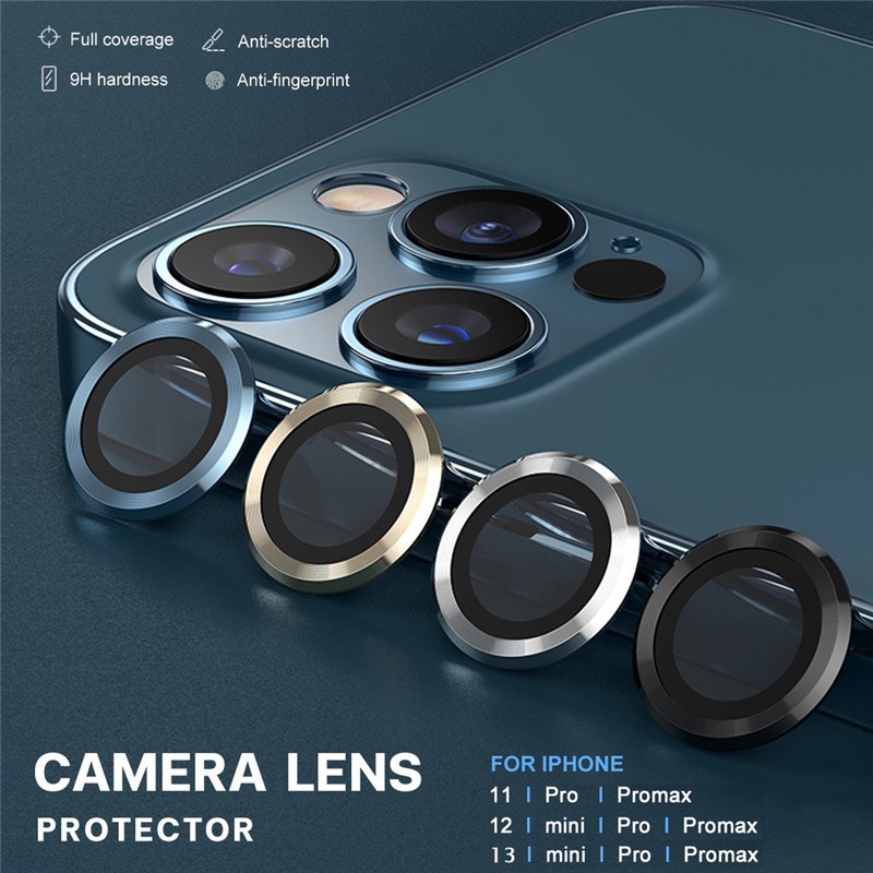 ภาพหน้าปกสินค้าตัวป้องกันเลนส์กล้อง สำหรับ iPhone 15 14 13 12 11 Pro Max ตัวป้องกันเลนส์ พรีเมี่ยม HD กระจกนิรภัย แหวนโลหะ เลนส์ฝาครอบหน้าจอฟิล์ม