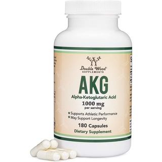 ภาพขนาดย่อของภาพหน้าปกสินค้าDouble Wood AKG (Alpha Ketoglutaric Acid) 1000 mg 180 Capsules Anti-Aging มีอาร์จินิน จากร้าน wiwanya บน Shopee ภาพที่ 1