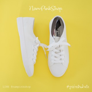 ภาพขนาดย่อของภาพหน้าปกสินค้า(พร้อมส่ง  ) รองเท้าผ้าใบสีขาว รองเท้าผ้าใบ unisex size 35-44  133 จากร้าน nampinkshop บน Shopee ภาพที่ 7