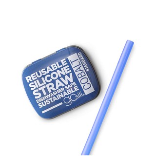 GoSili หลอด รุ่น REUSABLE SILICONE STRAW + CASE (COBALT)