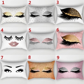 【บลูไดมอนด์】30X50CM Pillow Covers Eyes Lash Printed Cushion Covers Home Office Hotel Sitting Room Decor 10 Patterns