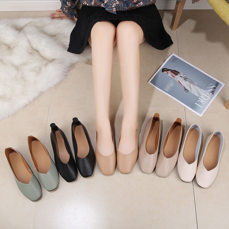 ภาพหน้าปกสินค้ารองเท้าคัชชู หนัง PU ส้นเตี้ย สไตล์เกาหลี สำหรับผู้หญิง SD4131 จากร้าน kuike103.th บน Shopee