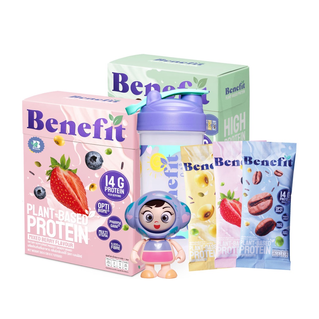 ภาพสินค้าโปรตีนจากพืช 2 กล่อง : โปรตีนลีน ไขมันน้ำตาล 0% เบเน่ฟิต Plant Protein โปรตีนสูง จากร้าน benefit_protein บน Shopee ภาพที่ 1