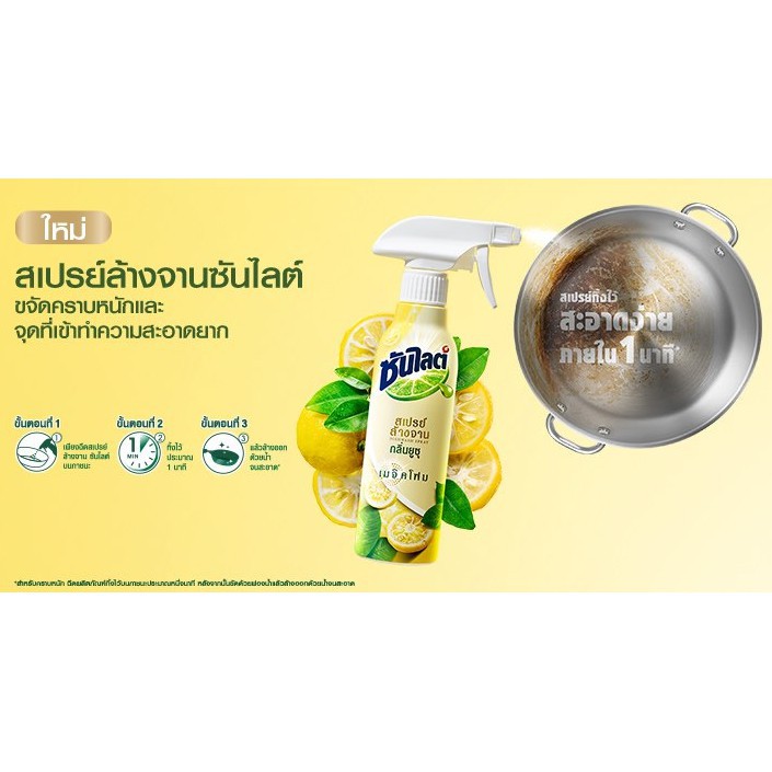 sunlight-dishwash-magic-foam-spray-ซันไลต์-เมจิค-โฟม-สเปรย์-ผลิตภัณฑ์ล้างจาน-กลิ่นยูซุ-300-มล