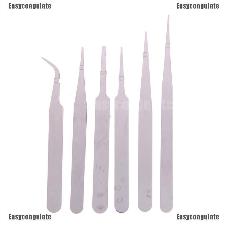 low-price-6pcs-set-stainless-steel-anti-static-tweezer-repair-maintenance-tools