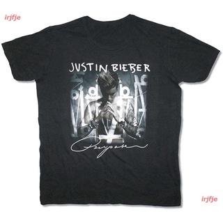 irjfje เสื้อยืด ผู้หญิง ผู้ชาย สไตล์เกาหลี Justin Bieber Justin Bieber Purpose Cover Image Adult Black T Shirt (M) ดพิมพ
