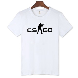 Alimoo เสื้อยืดแขนสั้นท็อปส์ผ้าฝ้ายพิมพ์ CS GO สำหรับผู้ชาย Men and Women Tops Big Size XXS-4XL