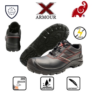 รองเท้าเซฟตี้ ARMOUR X Composite Toe Cap Safety Shoe Kevlar Midsole Black