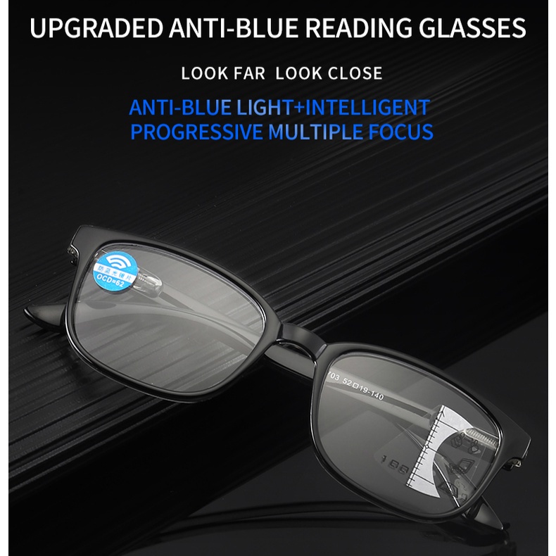 แว่นตาอ่านหนังสือป้องกันแสงสีฟ้าแว่นอ่านหนังสือแว่นอ่านหนังสือซูมได้-ของขวัญ-ผ้า