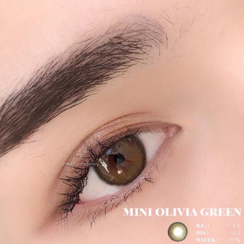 mini-olivia-green-มินิ-สีเขียว-เขียว-โทนธรรมชาติ-ละมุน-kitty-kawaii-ค่าอมน้ำสูง-คอนแทคเลนส์-ค่าสายตา-สายตาสั้น-สายตา