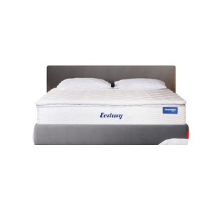 SleepHappy ที่นอนยางพาราแท้เสริมพ็อกเก็ตสปริงและชั้น pillow top เพิ่มความนุ่มยิ่งกว่า รุ่น Ecstasy หนา 12นิ้ว ขนาด 3.5, 5, 6ฟุต ให้คุณนอนสบายเหมือนนอนโรงแรมดัง ส่งฟรี กล่องสุญญากาศ หนา 12นิ้ว ขนาด 3.5, 5, 6ฟุต