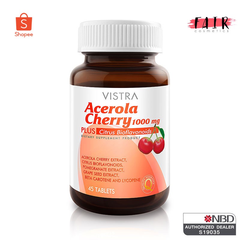 ภาพหน้าปกสินค้าวิตามินซี Vistra Acerola Cherry 1,000 mg. วิสทร้า อะเซโร ลาเชอร์รี่ 1,000 มก.