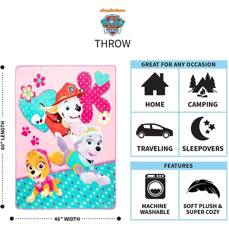 kids-bedding-super-soft-plush-throw-paw-patrol-pink-ขนาด-46-x-60-นิ้ว-แท้จาก-usa
