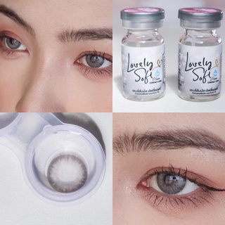 ✨Gray ขนาดมินิ  Mini คอนแทคเลนส์มินิ สีเทา(lovelysoft lens) ☀️กรองแสง uv ✔️จดทะเบียนถูกต้อง