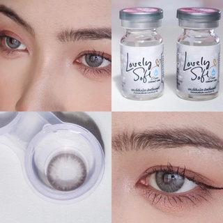 ✨Gray ขนาดมินิ  Mini คอนแทคเลนส์มินิ สีเทา(lovelysoft lens) ☀️กรองแสง uv ✔️จดทะเบียนถูกต้อง