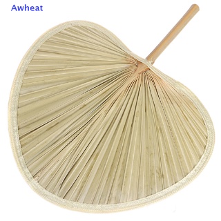 Awheat ใหม่ พัดลมฟางสานมือ ใบปาล์ม ไล่ยุง ฤดูร้อน DIY