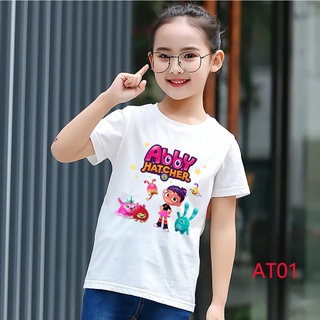 พร้อมส่ง เสื้อยืดแขนสั้น พิมพ์ลายการ์ตูน Abby Hatcher แฟชั่นสําหรับเด็กผู้หญิง