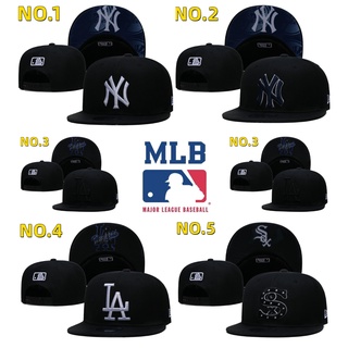 【พร้อมส่ง】หมวกเบสบอลแฟชั่น ลาย Yankees Dodgers White Sox 33 สไตล์ MLB ปรับขนาดได้ สีฟ้า สไตล์ฮิปฮอป ตะวันตก